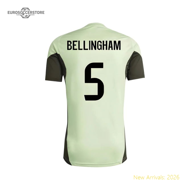 2025-2026 Real Madrid Training Tee (Almost Lime) - Kids (Bellingham 5)-Football Jersey Hub