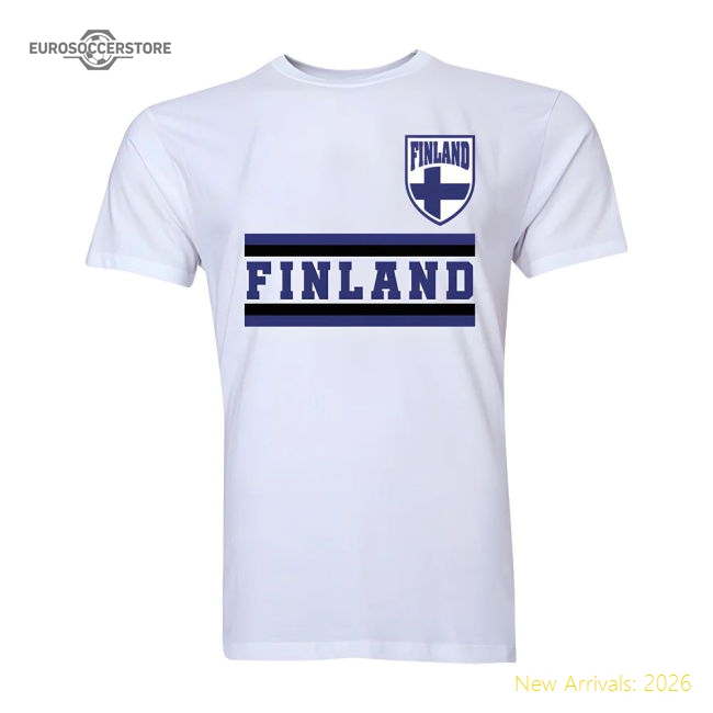 Finland Core Football Country T-Shirt (White)-Football Jersey Hub