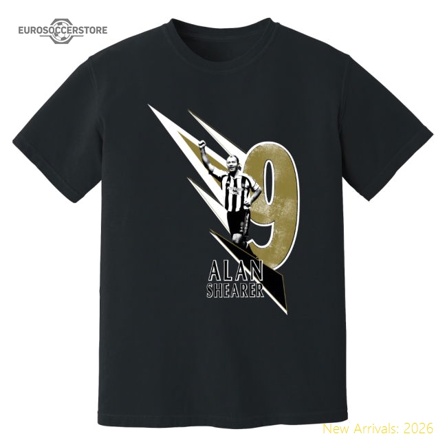 Alan Shearer Newcastle United Premier League Legend T-Shirt (Black)-Football Jersey Hub