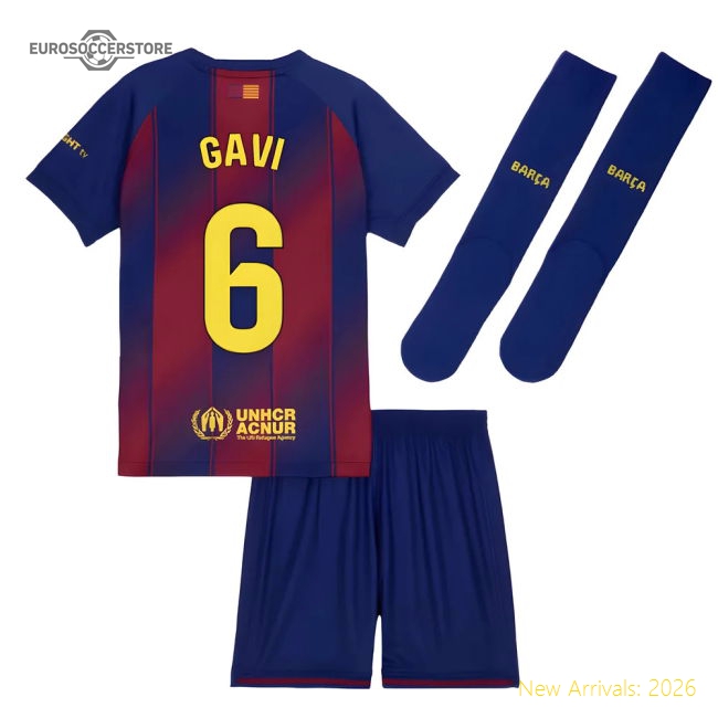 2025-2026 Barcelona Home Mini Kit (Gavi 6)-Football Jersey Hub