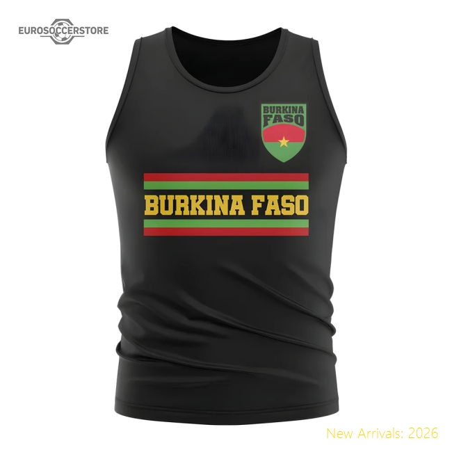 Burkina Faso Core Football Country Sleeveless Tee (Black)-Football Jersey Hub