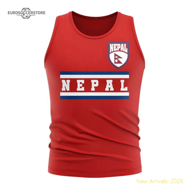 Nepal Core Football Country Sleeveless Tee (Red)-Football Jersey Hub