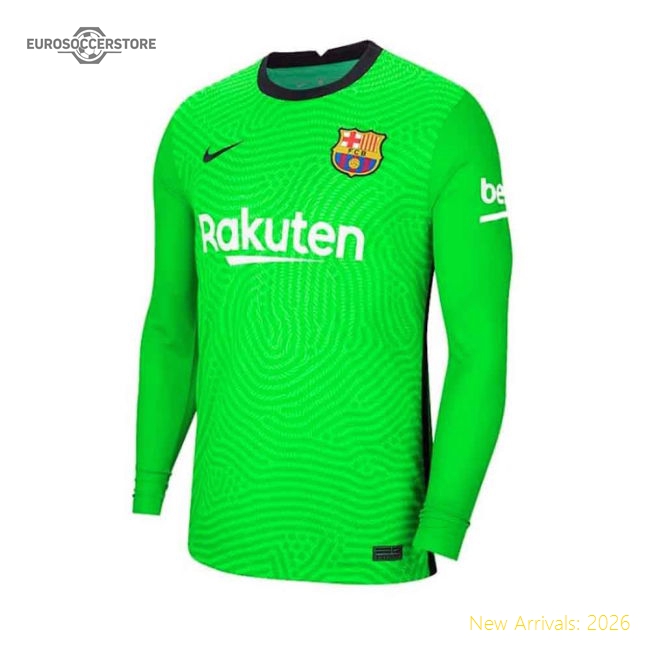 2020-2021 Barcelona Home Goalkeeper Shirt (Green) (Your Name)-Football Jersey Hub