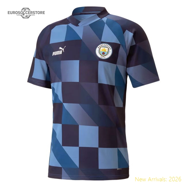 2022-2023 Manchester City Pre-Match Jersey (Blue-Navy)-Football Jersey Hub