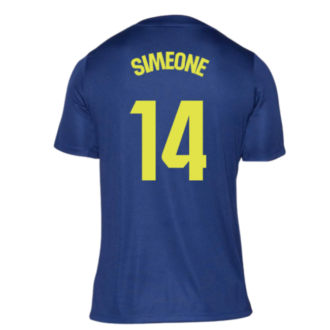 2025-2026 Atletico Madrid Pre-Match Shirt (Blue-Yellow) (Simeone 14)-Football Jersey Hub
