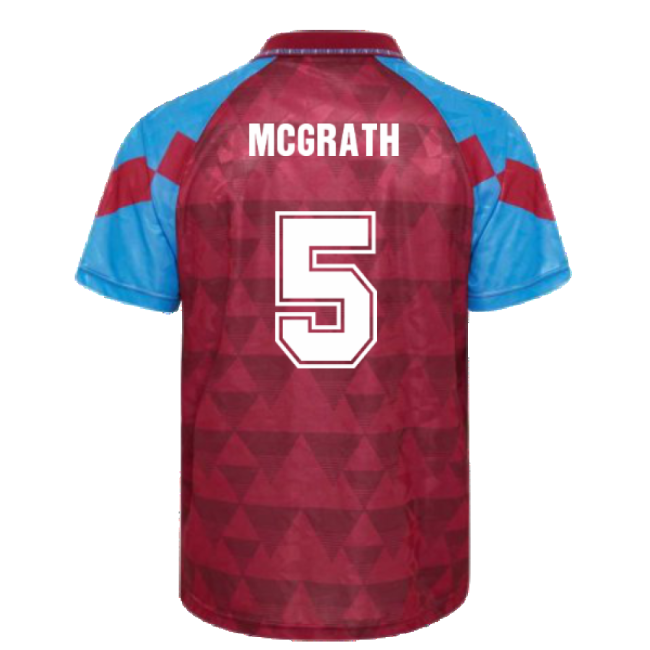 Score Draw Aston Villa 1990 Retro Football Shirt (McGrath 5)-Football Jersey Hub