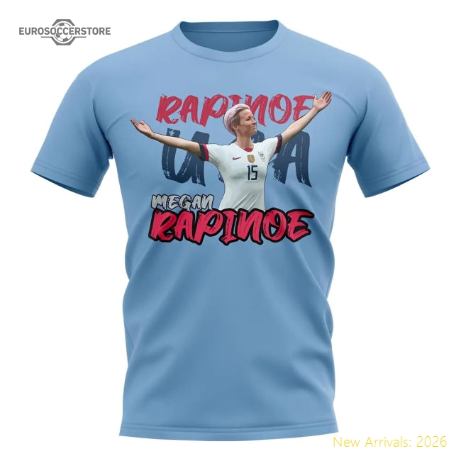 Megan Rapinoe Graphic Player Tee (Sky)-Football Jersey Hub