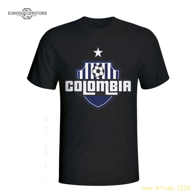 Colombia Country Logo T-shirt (black)-Football Jersey Hub