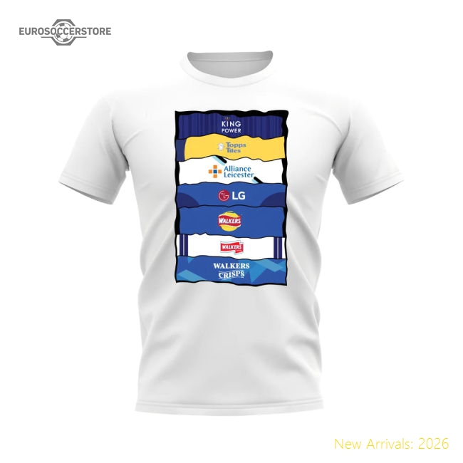 Leicester Sponsor History T-shirt (White)-Football Jersey Hub