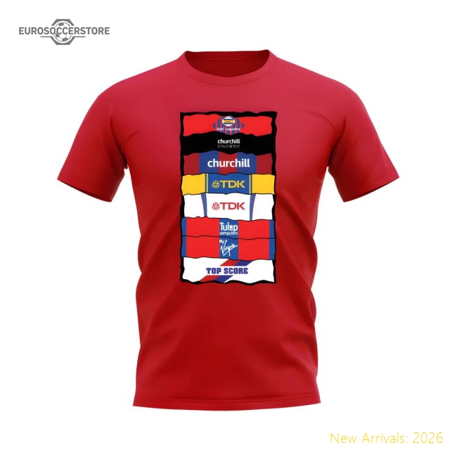 Crystal Palace Sponsor History T-shirt (Red)-Football Jersey Hub