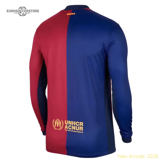 2024-2025 Barcelona Long Sleeve Home Shirt-Football Jersey Hub