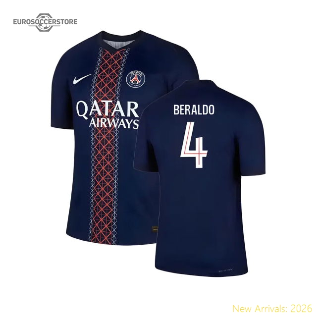 2025-2026 PSG Home Dri-Fit ADV Authentic Shirt (Beraldo 4)-Football Jersey Hub