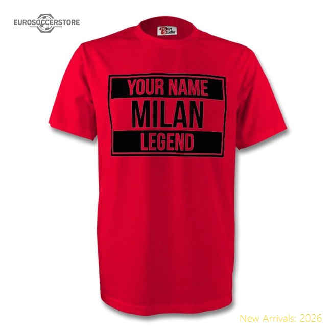 Your Name Ac Milan Legend Tee (red) - Kids-Football Jersey Hub