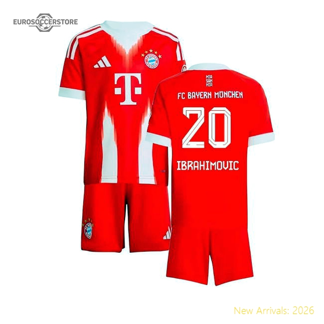 2025-2026 Bayern Munich Home Mini Kit (Ibrahimovic 20)-Football Jersey Hub