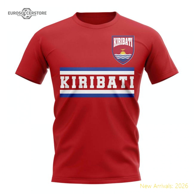 Kiribati Core Football Country T-Shirt (Red)-Football Jersey Hub