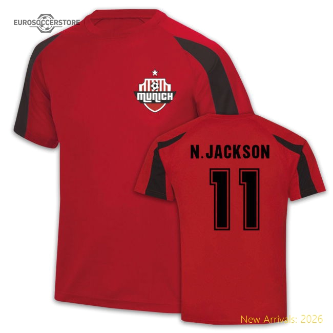Nicholas Jackson Bayern Munich Sport Training Jersey (Red)-Football Jersey Hub