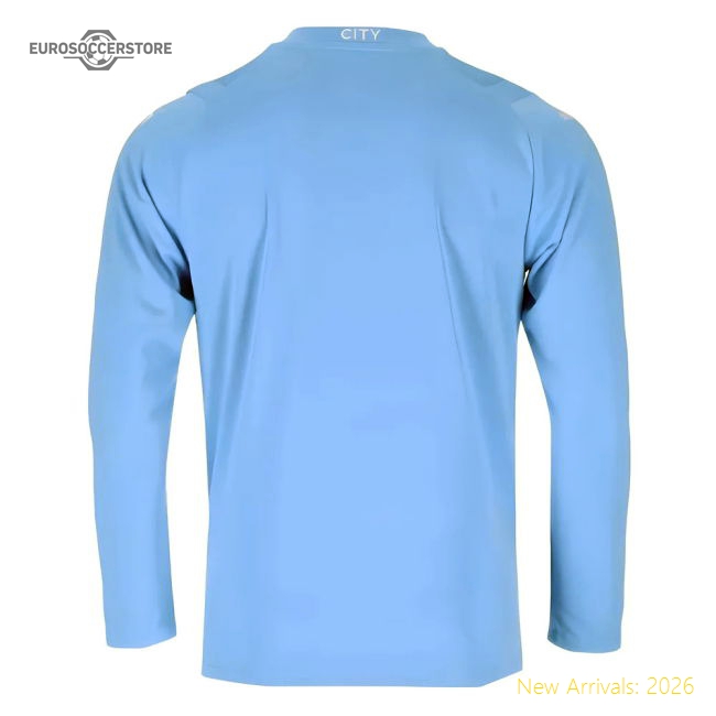 2023-2024 Man City Long Sleeve Home Shirt-Football Jersey Hub