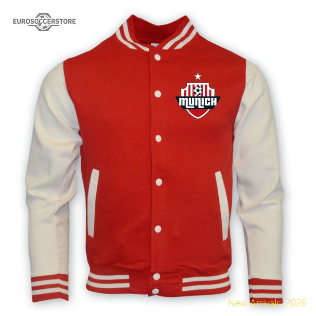 Bayern Munich College Baseball Jacket (red)-Football Jersey Hub