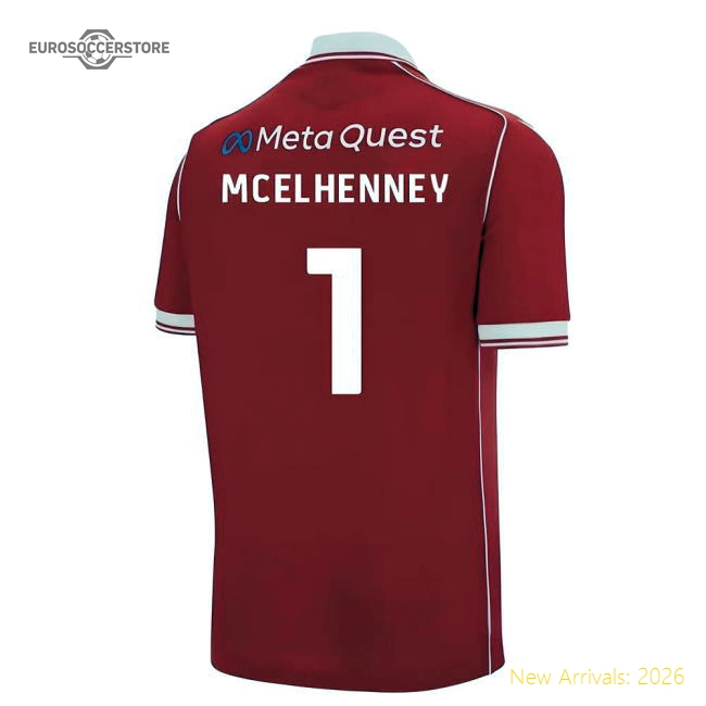 2025-2026 Wrexham Home Shirt (McElhenney 1)-Football Jersey Hub