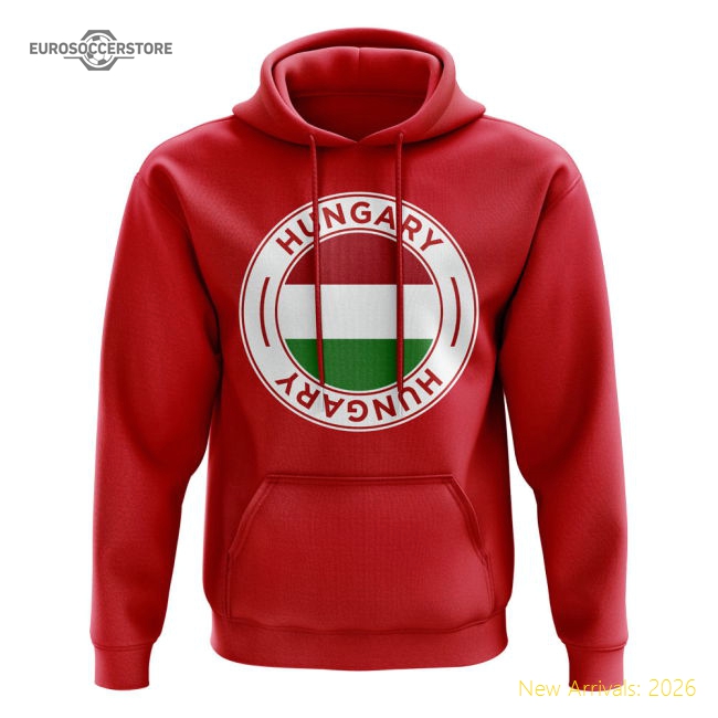 Hungary Football Badge Hoodie (Red)-Football Jersey Hub