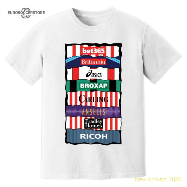 Stoke Sponsor History T-Shirt (White)-Football Jersey Hub