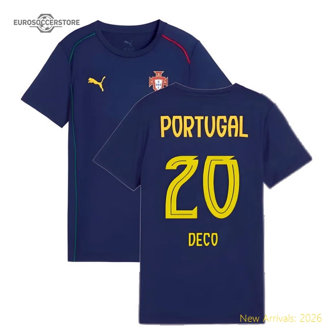 2025-2026 Portugal Casuals Tee (Persian Blue) - Kids (Deco 20)-Football Jersey Hub