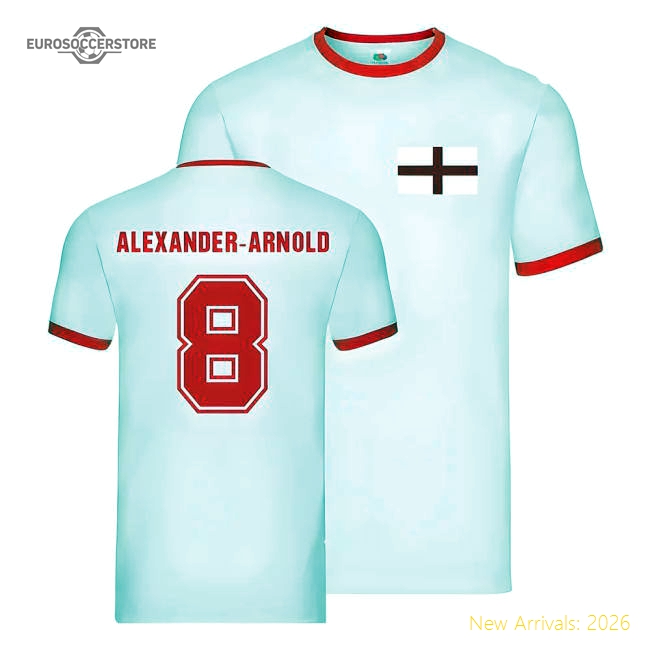England Ringer T-Shirt (Trent Alexander-Arnold 8)-Football Jersey Hub