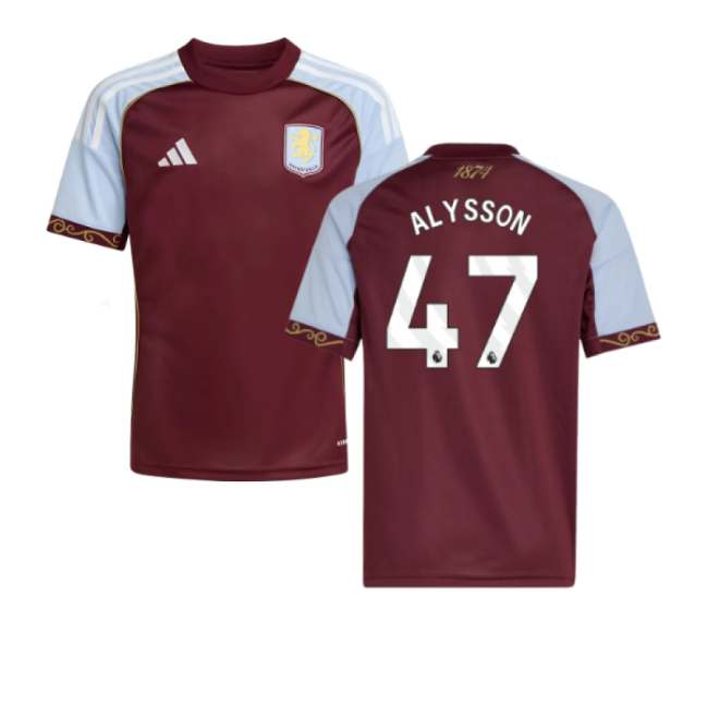 2025-2026 Aston Villa Home Shirt (Kids) (Alysson 47)-Football Jersey Hub