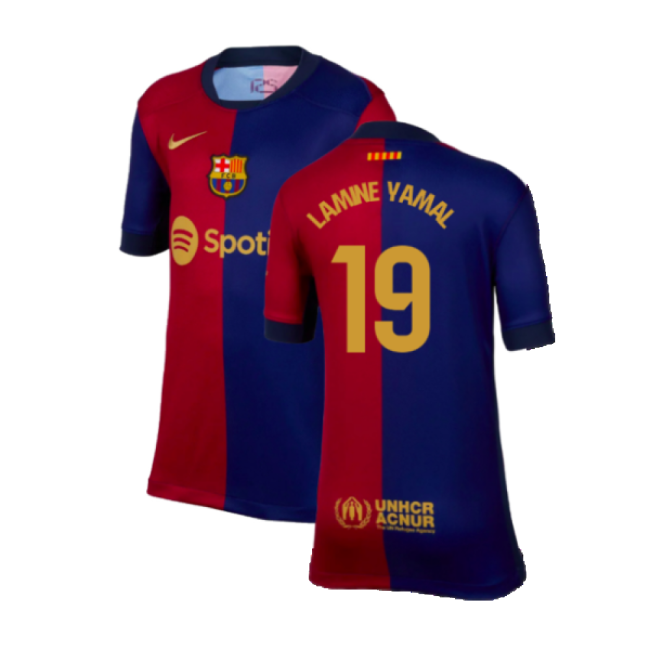 2024-2025 Barcelona Home Shirt (Kids) (Lamine Yamal 19)-Football Jersey Hub