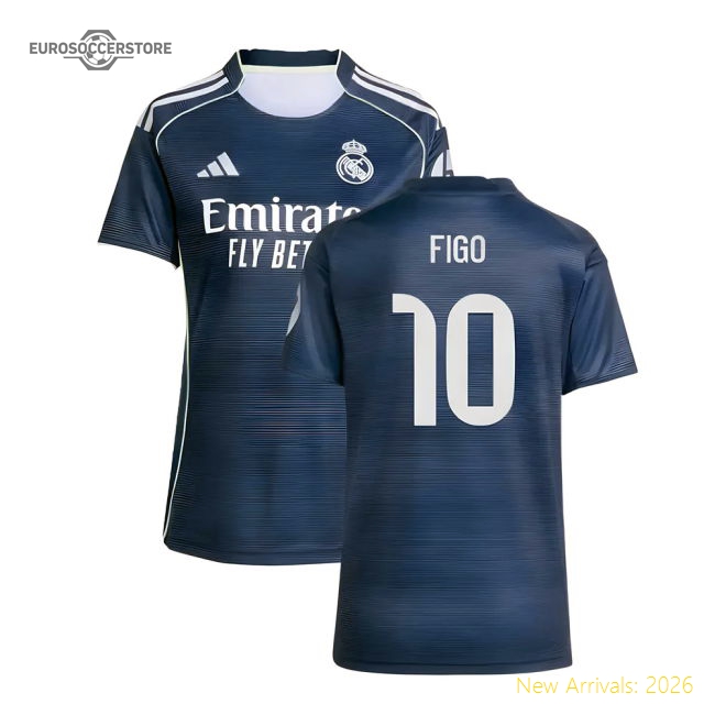 2025-2026 Real Madrid Authentic Away Shirt (Womens) (Figo 10)-Football Jersey Hub