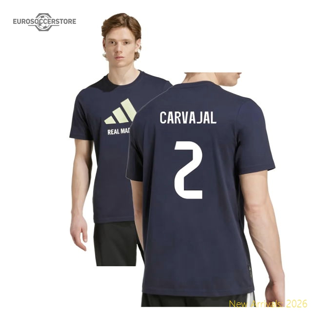 2025-2026 Real Madrid Seasonal Graphic Tee (Legend Ink) (Carvajal 2)-Football Jersey Hub