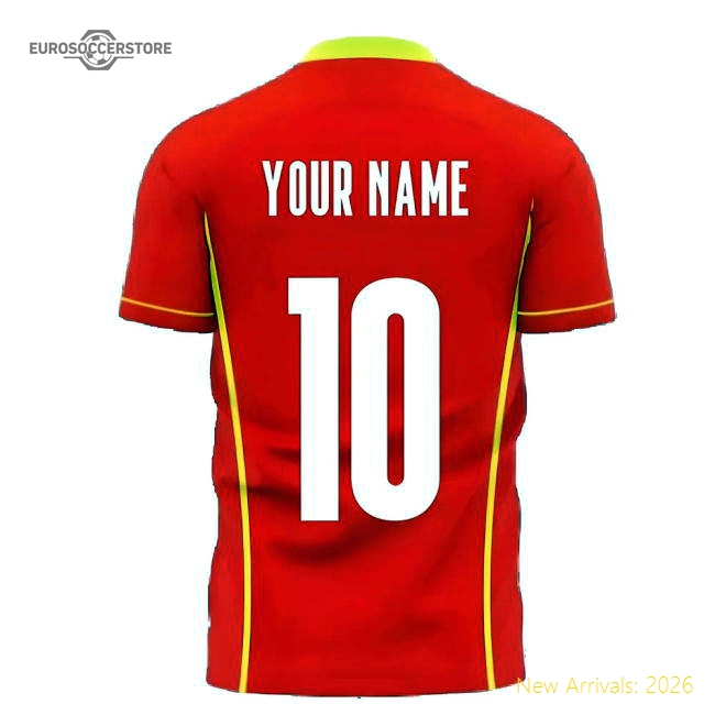 North Macedonia 2025-2026 Home Concept Shirt (Libero) (Your Name)-Football Jersey Hub