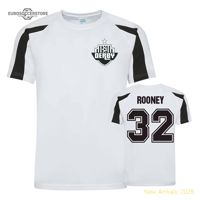 Wayne Rooney Derby County Sports Training Jersey (White)-Football Jersey Hub