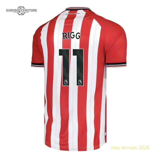 2025-2026 Sunderland Home Shirt (Rigg 11)-Football Jersey Hub