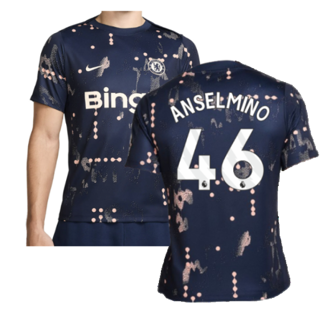 2024-2025 Chelsea Academy Pro Pre-Match Shirt (Obsidian) (Anselmino 46)-Football Jersey Hub