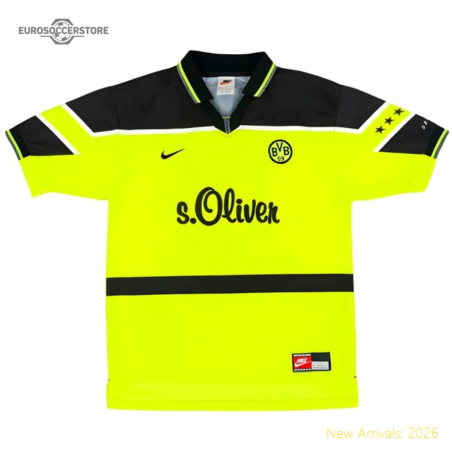 Borussia Dortmund 1997-1998 Home Shirt (XXL) (Very Good)-Football Jersey Hub