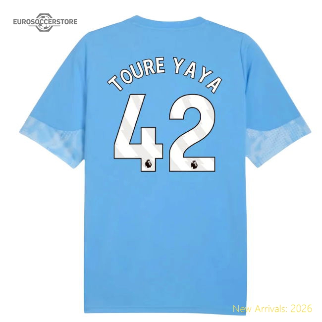 2025-2026 Man City Training Jersey (Light Blue) (Toure Yaya 42)-Football Jersey Hub