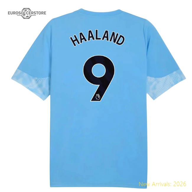 2025-2026 Man City Training Jersey (Light Blue) - Kids (Haaland 9)-Football Jersey Hub