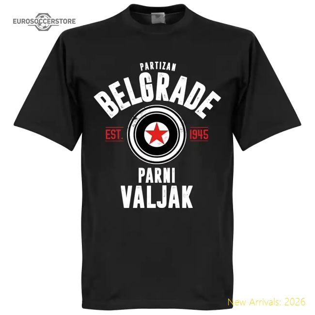 Partizan Belgrade Established T-Shirt - Black-Football Jersey Hub