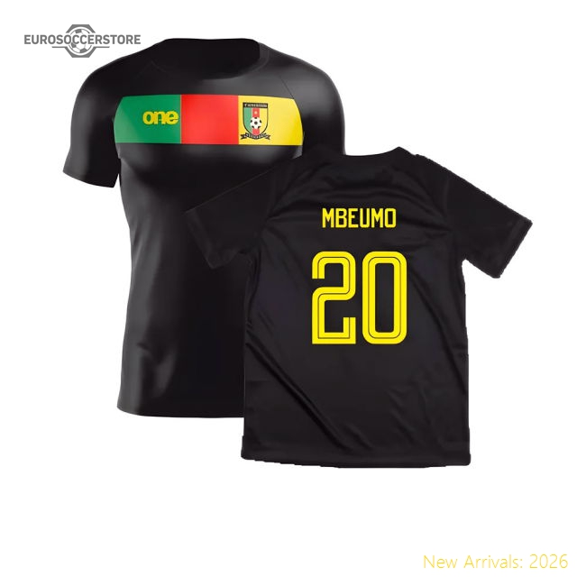 2023-2024 Cameroon Training Tee (Black) (MBEUMO 20)-Football Jersey Hub