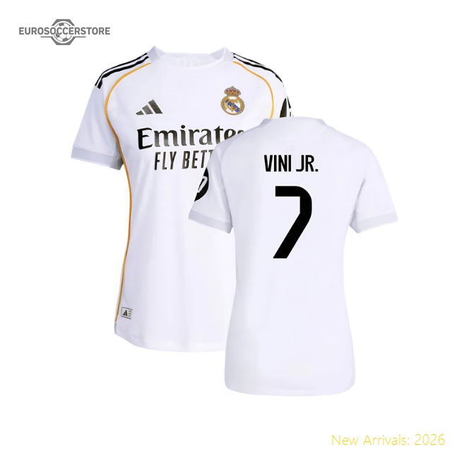 2025-2026 Real Madrid Authentic Home Shirt (Womens) (Vini Jr. 7)-Football Jersey Hub