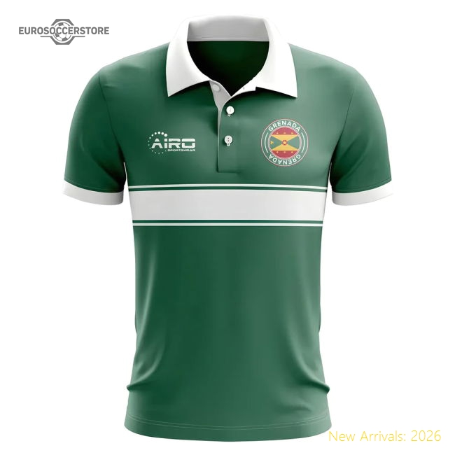 Grenada Concept Stripe Polo Shirt (Green)-Football Jersey Hub