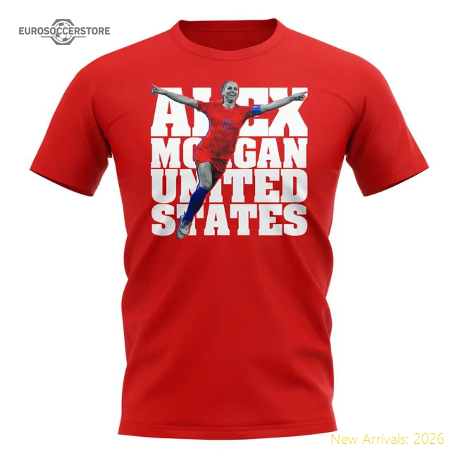 Alex Morgan United States Player T-Shirt (Red)-Football Jersey Hub