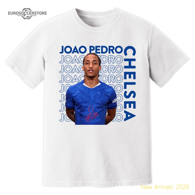 Joao Pedro Chelsea New Signing T-Shirt (White)-Football Jersey Hub
