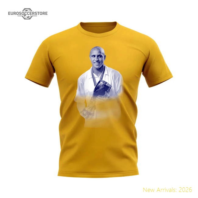 Roberto Carlos Real Madrid Legend T-Shirt (Yellow)-Football Jersey Hub