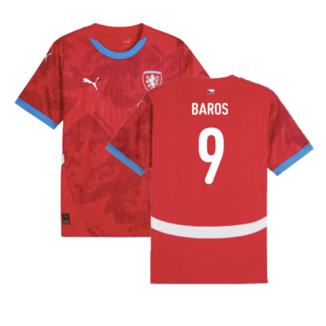2024-2025 Czech Republic Home Shirt (Baros 9)-Football Jersey Hub