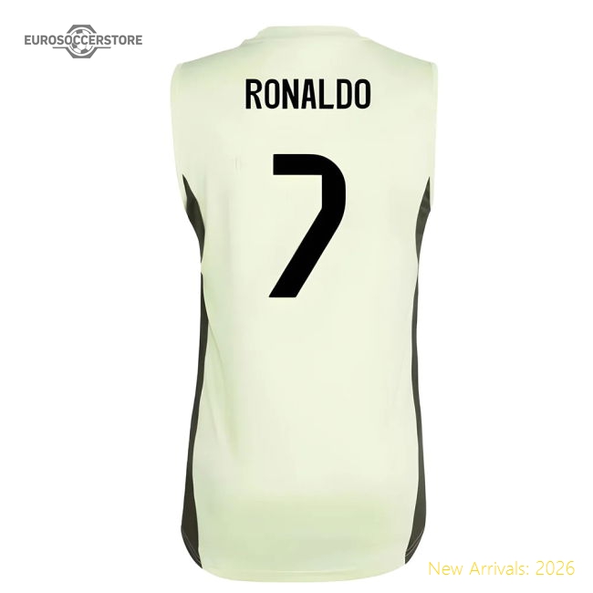 2025-2026 Real Madrid Sleeveless Training Jersey (Almost Lime) (Ronaldo 7)-Football Jersey Hub