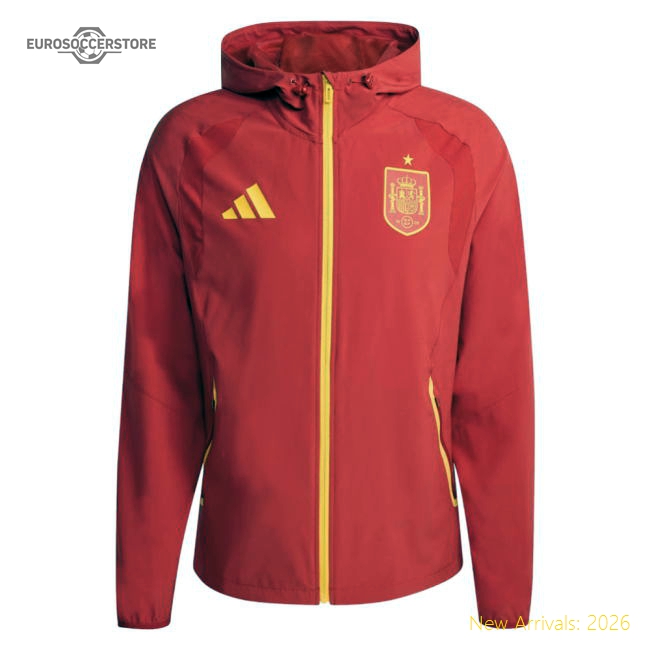 2026-2027 Spain Travel Full Zip Windbreaker (Red)-Football Jersey Hub