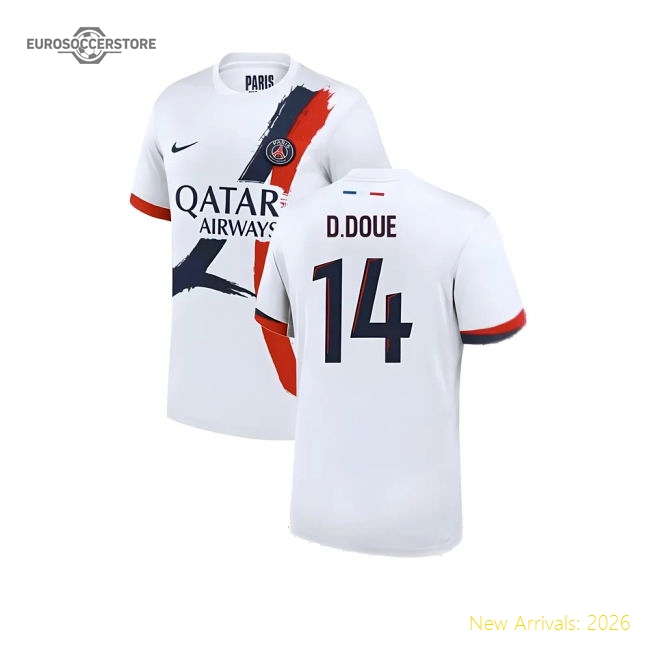 2024-2025 PSG Away Shirt (D.Doue 14)-Football Jersey Hub
