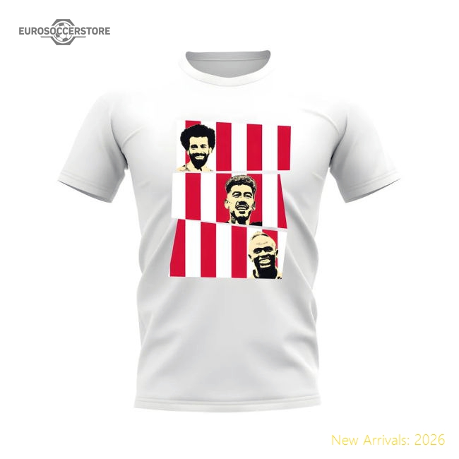 Salah Firmino Mane Liverpool Trio T-Shirt (White)-Football Jersey Hub
